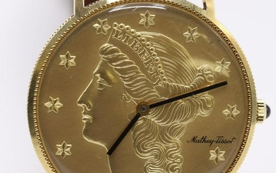 Mathey-Tissot 14KY Gold Liberty Coin Watch