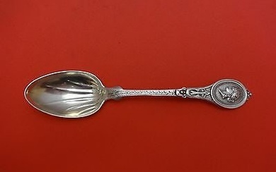 Medallion Coin by Kidney & Johnson Coin Silver Ice Cream Spoon with Lines 5 3/4"