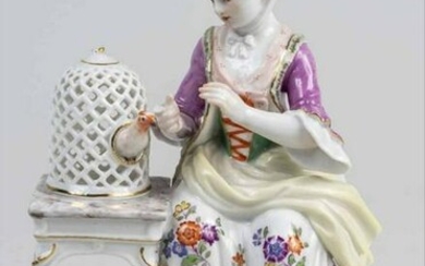 Meissen Porcelain Figure Bird Seller