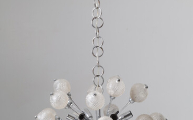 Metal and glass Sputnik chandelier. Italy. 60s