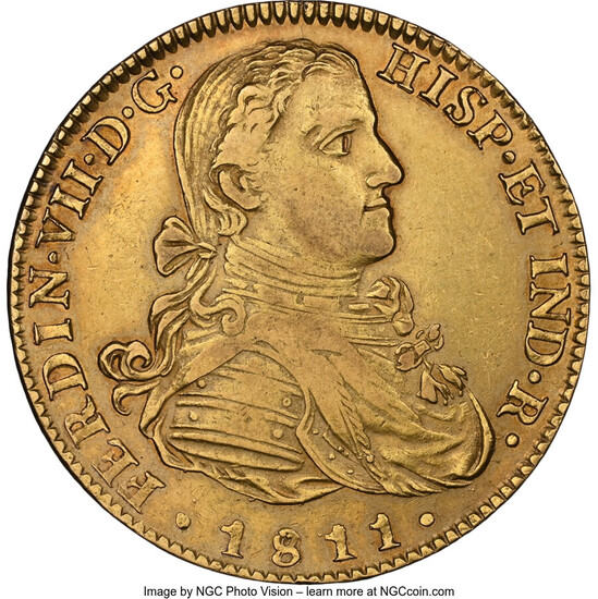 Mexico: , Ferdinand VII gold 8 Escudos 1811 Mo-JJ XF45 NGC,...