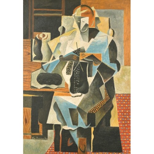 Mid-20th Century Continental School, a cubist portrait of a ...