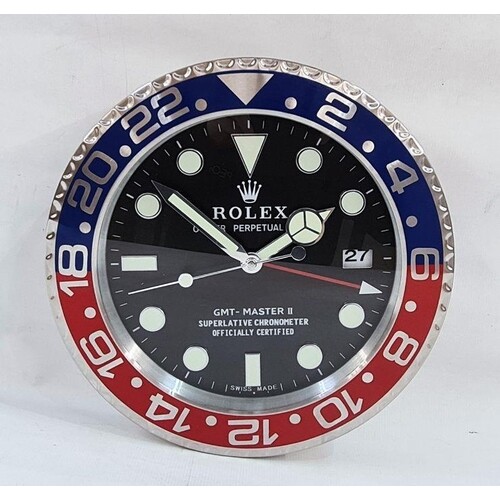 WITHDRAWN Modern wall clock in the form of a Rolex Oyster Pe...