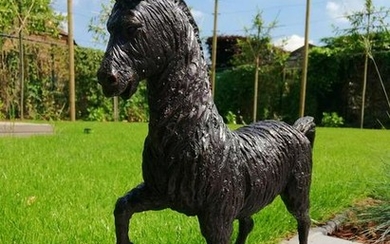 Modernist bronze horse
