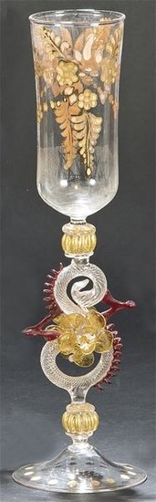 Murano Glass with golden fire deposit with floral