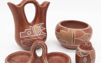 Native American San Juan Pueblo Polychrome Pottery