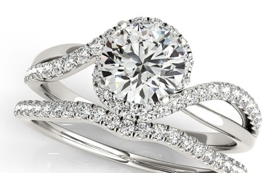 Natural 2.2 CTW Diamond Engagement Ring SET 18K Rose Gold