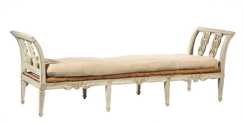 Neoclassical Carved and Painted Daybed