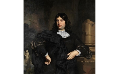 Nicolaes Maes, 1634 Dordrecht – 1693 Amsterdam, PORTRAIT EINES JUNGEN MANNES MIT WEISSEM KRAGEN IN EINER PARKLANDSCHAFT