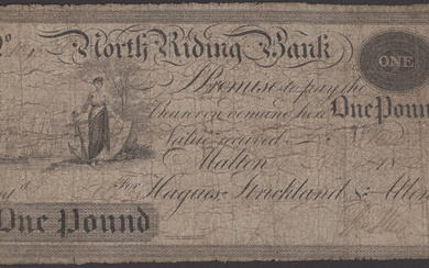 North Riding Bank, Malton, for Hagues, Strickland & Allen, £1, 8 November...