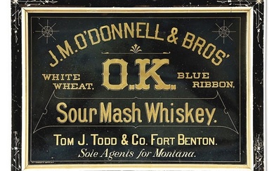 O'DONNELL & BROS REVERSE PAINTED ON GLASS ADVERTISEMENT.