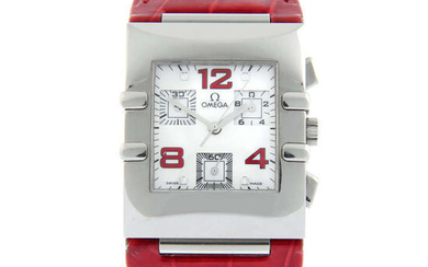 OMEGA - a stainless steel Constellation Quadra chronograph wrist watch, 28x28mm.