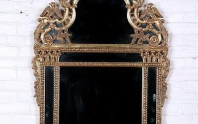 OPULENT GOLD LEAF MIRROR WITH MIRRORED PANELS