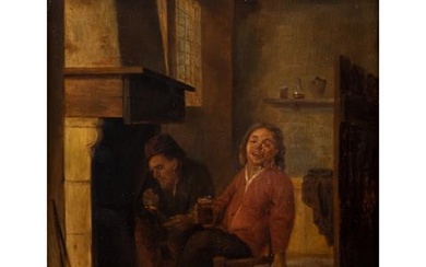 OSTADE, Adriaen van, NACH (A.v.O.: 1610 - 1685), "Zwei Bauern in der Stube", wohl 18. Jh.