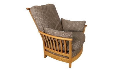 Oak Slatted Bentwood Lounge Chair