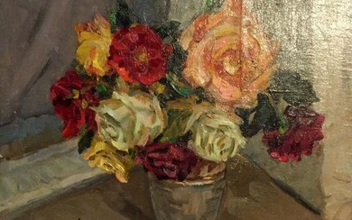 Oil painting Roses Kolomoitsev Petr Mikhailovich