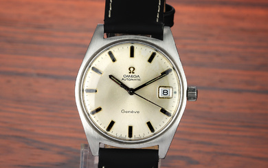 Omega 'Geneva'. Vintage men's watch in steel with silver dial, approx. 1969