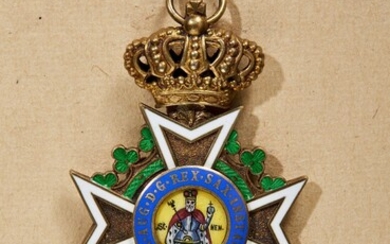 Ordre & Décoration Allemagne - Royaume de Saxe : Militaire - Ordre de Saint-Henri. Croix...