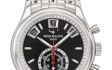 PATEK PHILIPPE. A VERY RARE AND ATTRACTIVE STAINLESS STEEL AUTOMATIC...