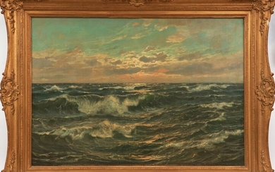 PATRICK VON KALCKREUTH (GERMAN, 1892-70), OIL ON CANVAS, H 27", L 40", SEASCAPE