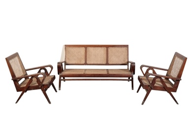 PIERRE JEANNERET (1896-1967) FOR CHANDIGARH: A SUITE OF TEAK...