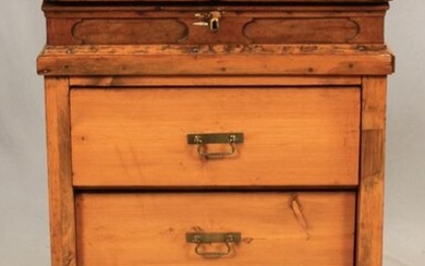 PINE CABINET WITH WRITING DESK TOP, 19TH C