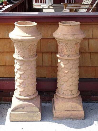 Pair French Terracotta Chimney Flues