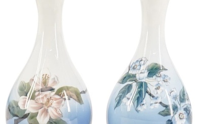 Pair Royal Copenhagen Floral Porcelain Vases