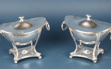 Pair of 19th Century Silver Plate Sauce Tureens