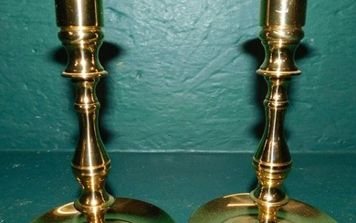 Pair of Brass Candlesticks by Baldwin
