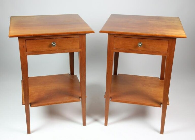 Pair of Signed Stephen Swift Cherry One Drawer Night Stands, circa 1997