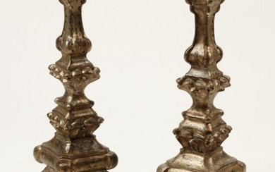 Pair of Venetian Style Carved Gilt-Wood Prickets.