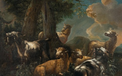 Philipp Peter Roos (Zugeschrieben) (1657 Sankt Goar – Rom 1706) – Schafe und Ziegen in einer Landschaft
