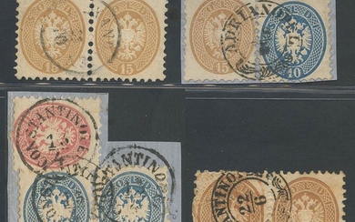 Piccolo insieme di francobolli con annulli del Levante Austriaco. (A+)...
