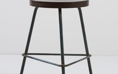 Pierre Jeanneret; Le Corbusier, 'Chandigarh' - 'PJ-SI-58 A' variant stool, c. 1960