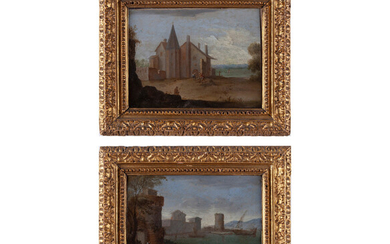 Pittore fiammingo della fine del XVII secolo, Coppia di paesaggi