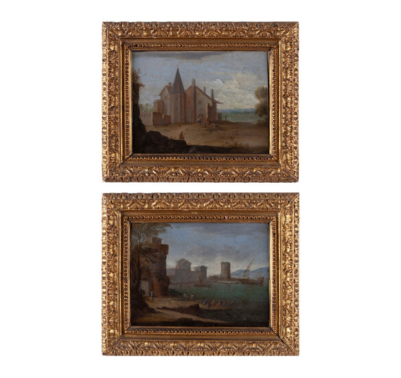 Pittore fiammingo della fine del XVII secolo, Coppia di paesaggi