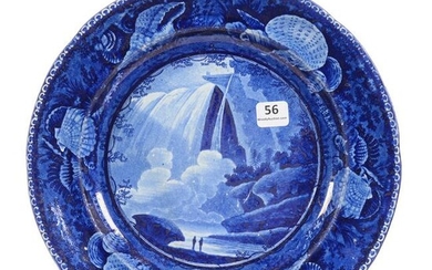 Plate, Flow Blue by Wood & Sons