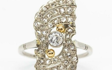 Platinum Art Deco Diamonds Ring