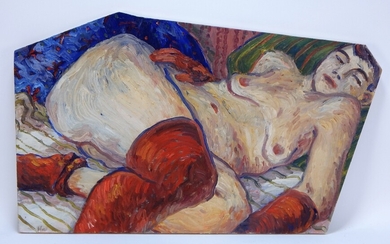 Post Impressionist Seductive Nude Shaped Painting