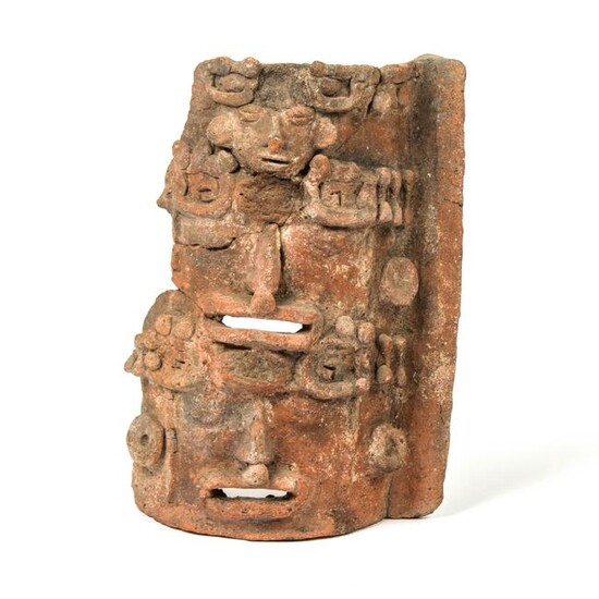 Pre-Columbian Pottery 3 Face Mask Sculpture Belize