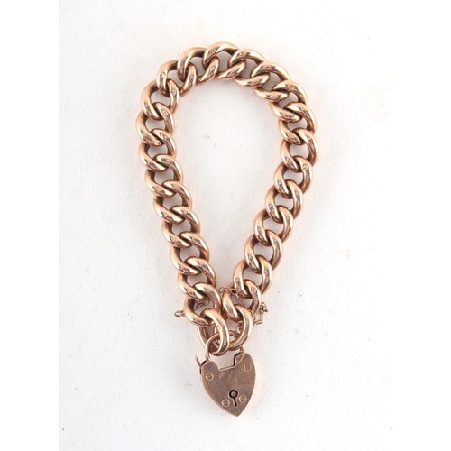 Property of a deceased estate - a 9ct gold chain link bracel...