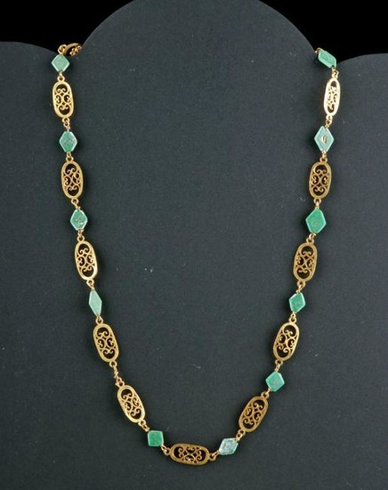 Published Byzantine 23K+ Gold & Glass Bead Necklace