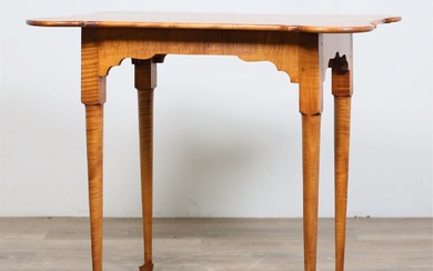 Queen Anne Style Tiger Maple Occasional Table