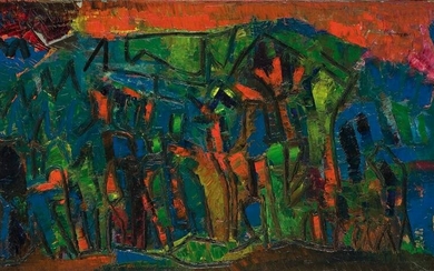 RALPH ROSENBORG (1913 - 1992, AMERICAN) Figures in Forest.
