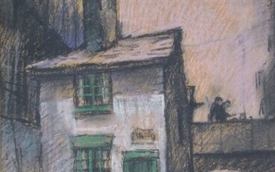 RILEY PASTEL STREET SCENE WITH BOY AND DOG