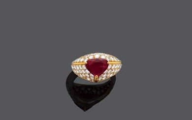 RUBY AND DIAMOND RING, BY CARTIER.