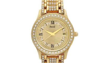 Reference 23005 M 503 D Polo A yellow gold and diamond-set wristwatch with date and bracelet, Circa 2005