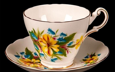 Regency Bone China Floral Teacup and Saucer