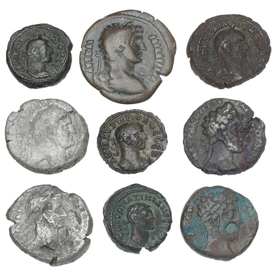 Roman Empire, Alexandria, coll. of coins from Vespasia, Hadrian, Commodus, Traian Decius,...